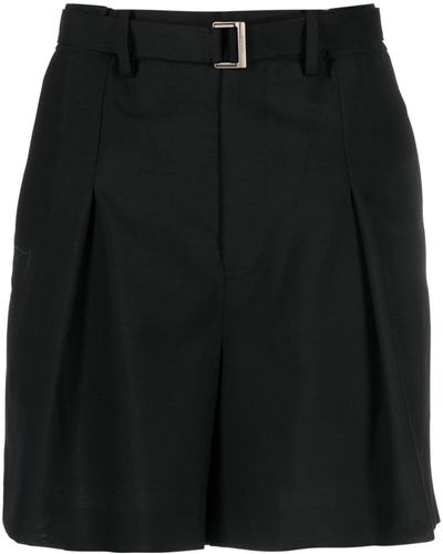 Sacai Pleated Belted Shorts - Black