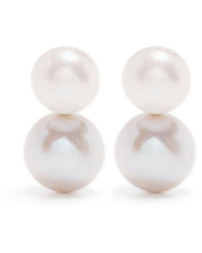 Monies Orecchini pendenti con perle - Bianco