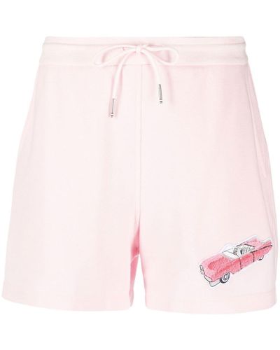 Thom Browne Car-embroidered Piqué Shorts - Pink