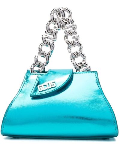 Gcds Bolso shopper Comma Transpallic pequeño - Azul