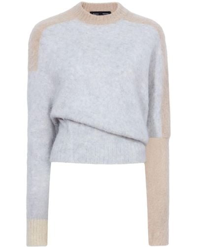 Proenza Schouler Patti Colour-block Brushed Sweater - White