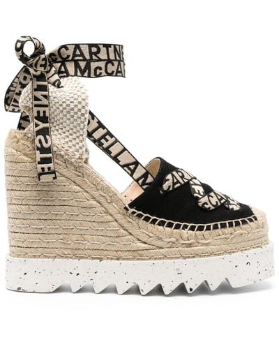 Stella McCartney Espadrilles compensées Gaia Canvas 140 mm - Neutre