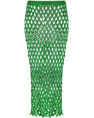 Cult Gaia Falda de tubo de punto flojo - Verde