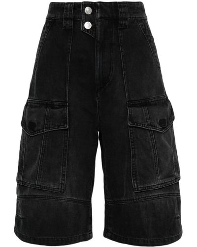 Isabel Marant Hortens High-waisted Denim Shorts - Black