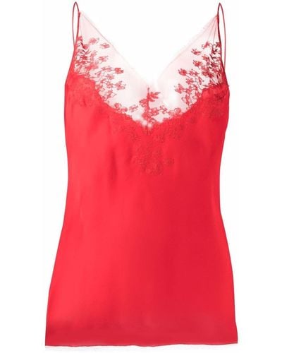 Carine Gilson Floral-embroidery Top - Red