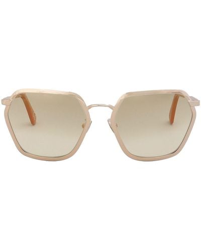 Marni Geometric-frame Detail Sunglasses - Natural