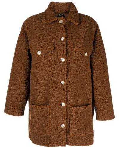 Joshua Sanders Smiley Face Button-up Coat - Brown
