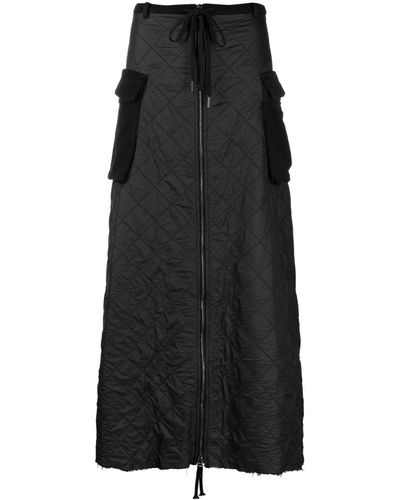 Masnada Diamond-pattern Straight Skirt - Black