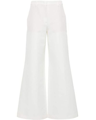 Moschino Pantalon ample à plis avant - Blanc