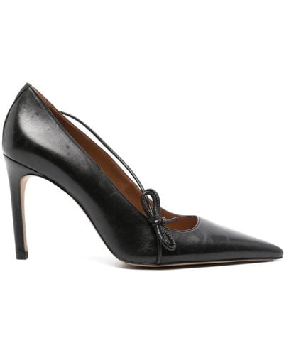 Claudie Pierlot 100mm Leather Court Shoes - Black