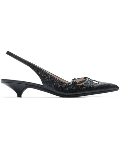N°21 Bow-detail Slingback Court Shoes - Black