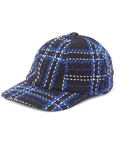 MSGM Plaid-embroidered Baseball Cap - Blue