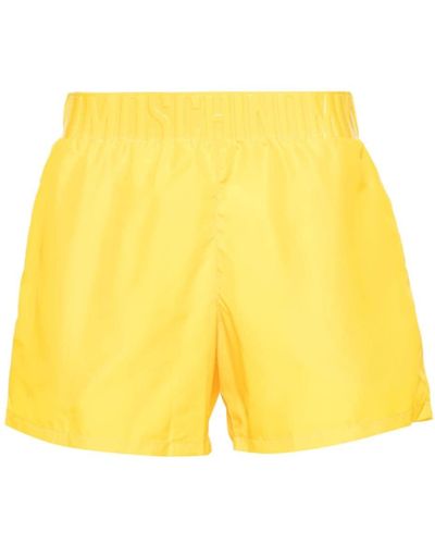 Moschino Logo-embossed Swim Shorts - Yellow