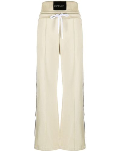 Off-White c/o Virgil Abloh High-waisted Side-stripe Track Trousers - Natural