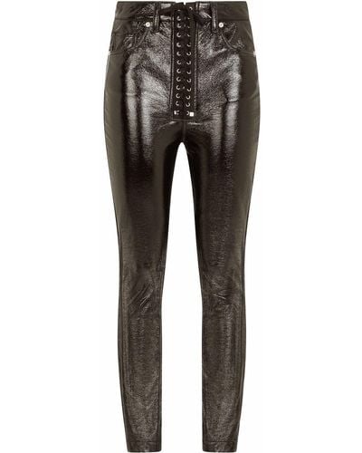 Dolce & Gabbana Eyelet-detail Coated Skinny Jeans - Black