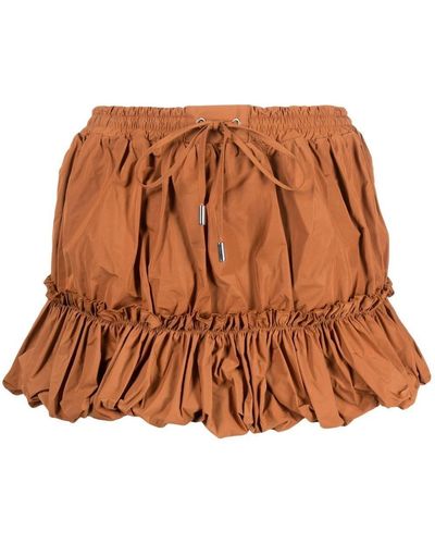 DSquared² Pleated Drawstring Miniskirt - Brown