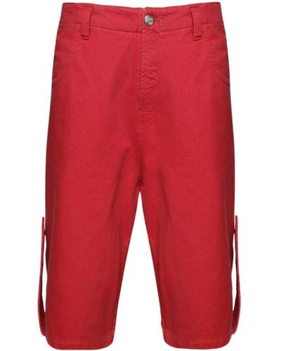 Bluemarble Shorts denim con decorazione - Rosso