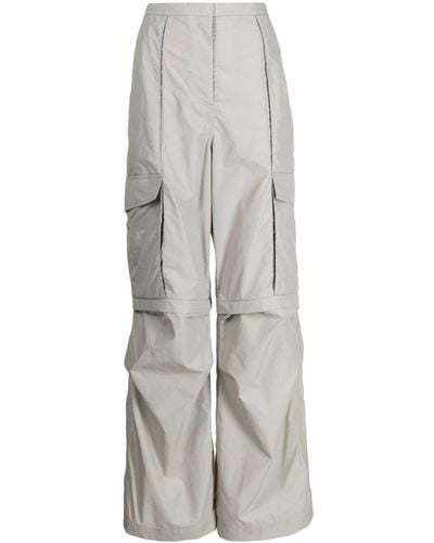 Goen.J Pantalones cargo anchos con panel removible - Gris