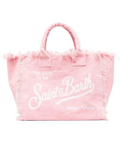 Mc2 Saint Barth Vanity Shopper Met Logoprint - Roze