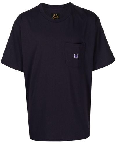 Needles T-Shirt mit Logo-Patch - Blau