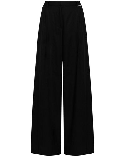 Karl Lagerfeld Pleated Wide-leg Trousers - Black