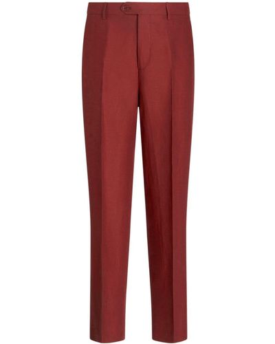 Etro Pantalones ajustados de talle medio - Rojo