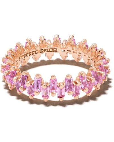Suzanne Kalan 18kt Rose Gold Step Pink Sapphire Ring