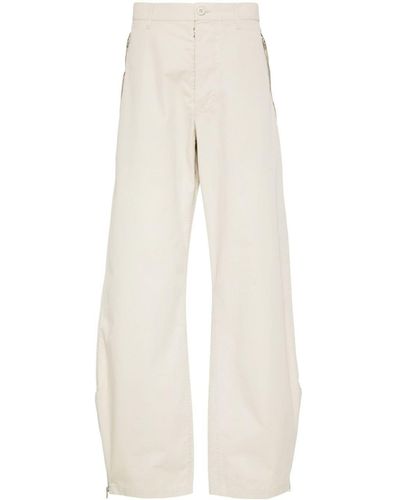MM6 by Maison Martin Margiela Cotton Tapered Trousers - White