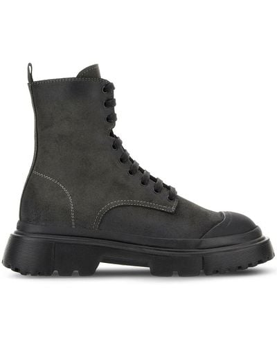 Hogan H619 Anfibio Leather Boots - Black