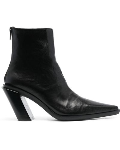 Ann Demeulemeester 35mm Pointed-toe Ankle Boots - Black