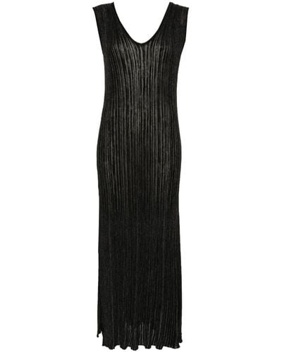 Transit Lamé-effect Knitted Maxi Dress - ブラック
