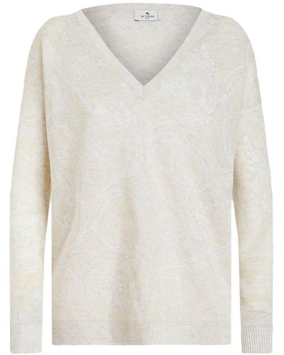 Etro Paisley-pattern Knitted Sweater - White