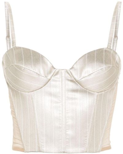 Genny Cropped Bustier Top - Natural