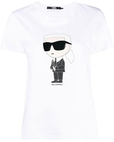 Karl Lagerfeld Ikonik T-shirt Van Biologisch Katoen - Wit