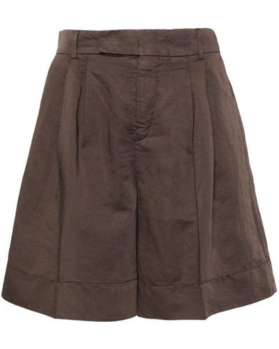 Briglia 1949 Isabelle Pleat-detail Shorts - Brown