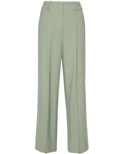 Peserico Linen Palazzo Trousers - Green
