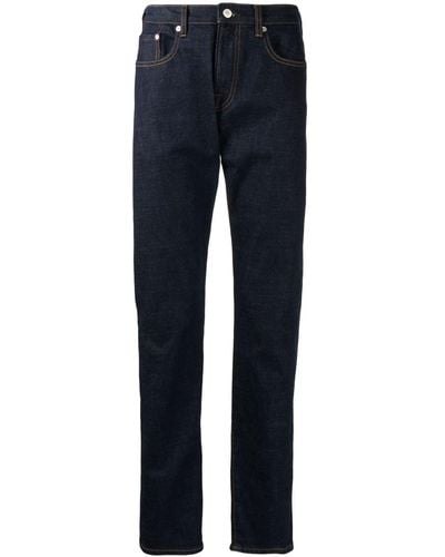 PS by Paul Smith Logo-patch Straight-leg Jeans - Blue