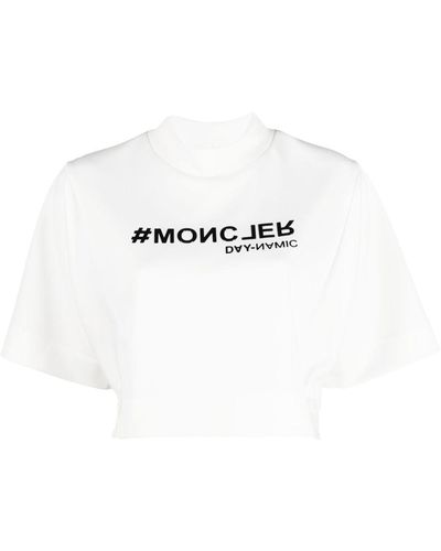 3 MONCLER GRENOBLE ロゴ クロップド Tシャツ - ホワイト