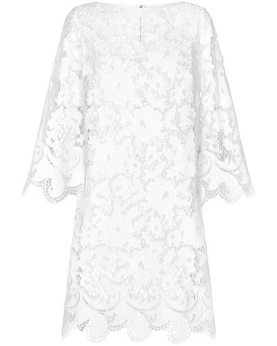 Dolce & Gabbana Embroidered Mesh Minidress - White
