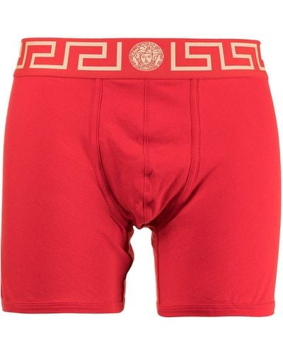 Versace Shorts mit Greca-Bund - Rot