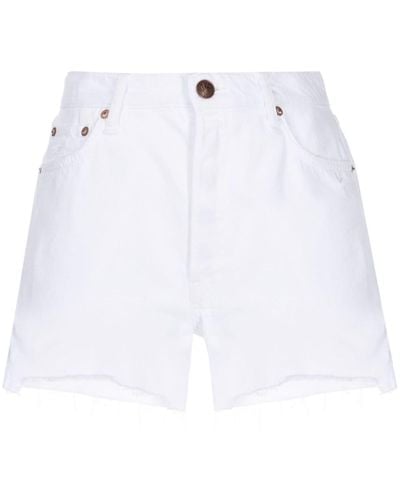 Rag & Bone Ausgefranste Jeans-Shorts - Weiß