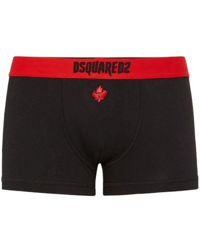 DSquared² Horror Maple Leaf-embroidered Boxers