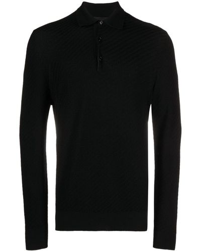 Brioni Poloshirt Met Lange Mouwen - Zwart