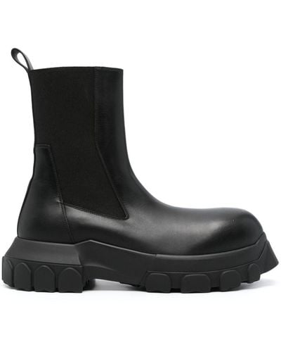 Rick Owens Bottines beatle noires à bout bozo et à semelle tractor