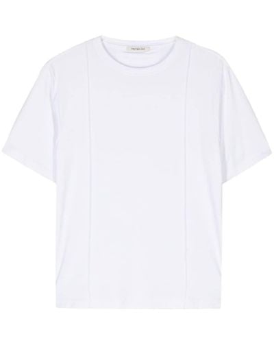 Peter Do Rundhals-T-Shirt in Knitteroptik - Weiß