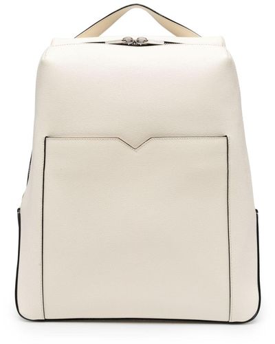 Valextra Grained-leather Backpack - Natural