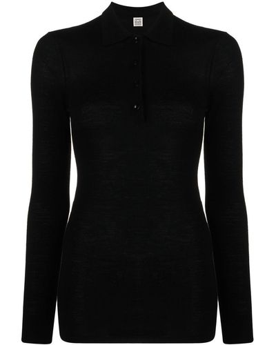 Totême ニットポロシャツ - ブラック