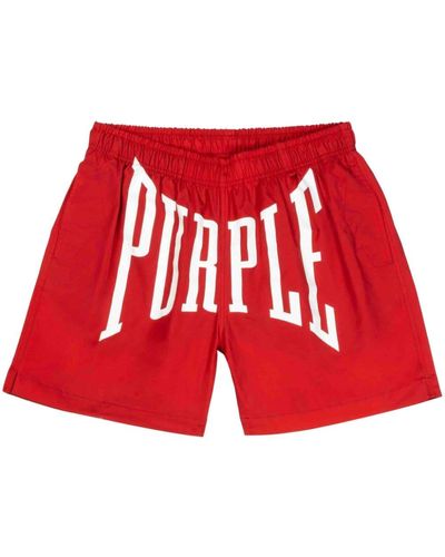 Purple Brand Logo-print Shorts - Red