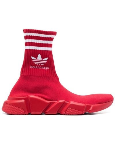 Balenciaga X Adidas Speed Sock-style Sneakers - Red