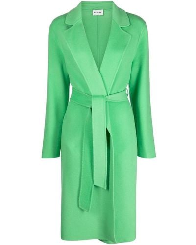 P.A.R.O.S.H. Belted Wrap Coat - Green